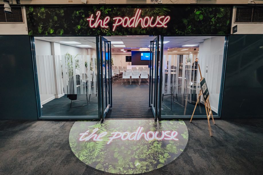 PodHouse networking reception space